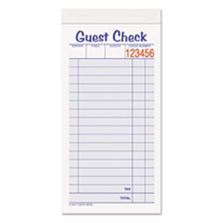 Guest Check Unit Set- Carbonless Duplicate- 6.88 X 3.38- 50 Forms- 10 Per Pack